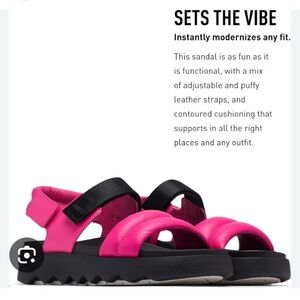 Sorel Pink and Black Sandals